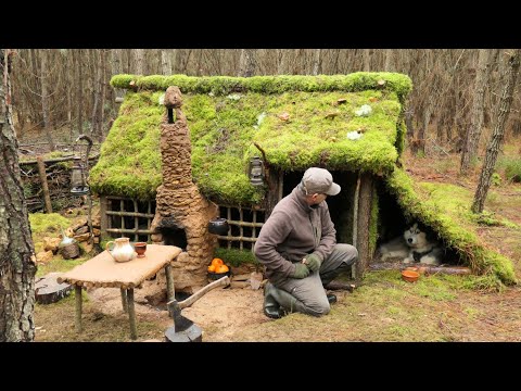 Building a Gapahuk Lodge #2 complete survival and warm shelter