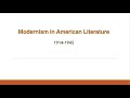 Modernist Literature and Its Themes
