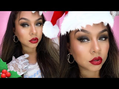 MAQUILLAJE NAVIDEÑO 2  … AHUMADO CON LABIOS ROJOS