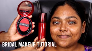 Glass Finish Makeup Tutorial/ South Indian Bridal Makeup/ Dusky And Oily Pigmented Skin Makeup