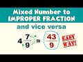 Converting Mixed Numbers and Improper Fractions