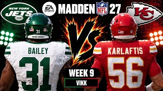 Jets vs Chiefs Week 9 Simulation | Madden 27 Draft Rosters