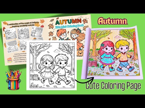 Autumn Coloring Fun for Kids |" A Walk in the Park " Cute coloring Page