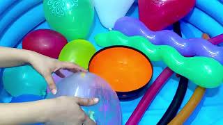 Balloons Swimming Tub color bowl water balloon snake balloon color ballon popping balloons Video #16