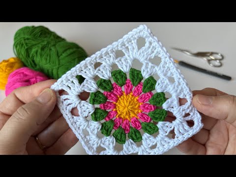 KARE MOTİFLİ TIĞ İŞİ ÖRGÜ BATTANİYE MODELLERİ 💕 KARE MOTİF EKLEME #tutorial #grannysquare