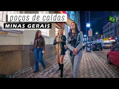 Walking in Poços de Caldas at Night 🇧🇷 Brazil — Minas Gerais — 2025 【 4K UHD 】