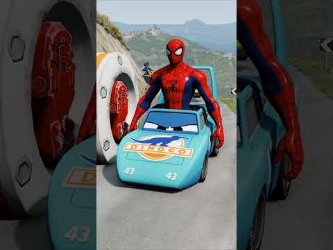 Crazy Cars and Motorcycles VS Bollard Foot Iron Man Smash Crush in BeamNG.drive
