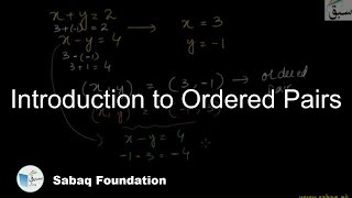 Introduction to Ordered Pairs