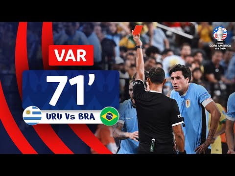 CONMEBOL Copa América | Revisión VAR - TARJETA ROJA | URUGUAY vs. BRASIL | Minuto 71