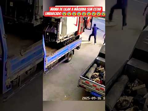 mania de muitos motoristas,da partida sem entrar completamente no veículo. #caminhão #caminhoneiro