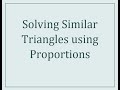 Exploring Proportions in Similar Triangles