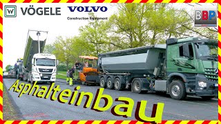 Asphalteinbau: Beschicker, Fertiger, Walzen - Sanierung L1198 Kernen - Fellbach, 2025. #7