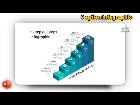89.Free Download PowerPoint 6 Option 3d Step Business Infographic Design