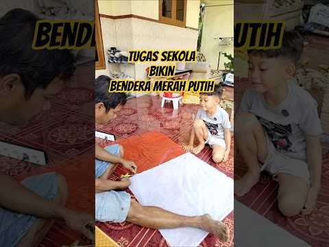 tugas sekolah bikin bendera merah putih mini #tugassekolah #bendera #agustusan #diy #kreatif #pintar