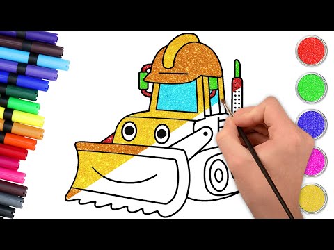 कैसे बनाएं एक Bulldozer | Drawing for Kids | How to Draw a Bulldozer | Chiki Art Hindi