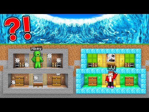 Mikey POOR & JJ RICH Bunker vs TSUNAMI in Minecraft (Maizen)