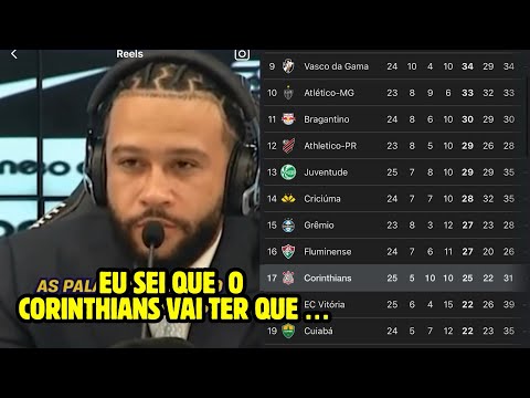 menphis depay da resposta sobre situação do Corinthians no brasileirão