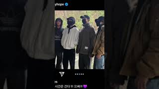 jhope share insta post with other bts members 💜 #ff #ytshorts #bts #v#jhope #jk #jin #suga #jimin