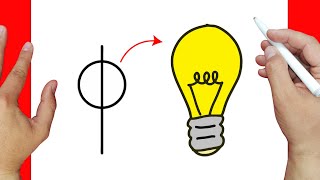 Aprende a Dibujar un Foco o bombillo paso a paso | Dibujos fáciles
