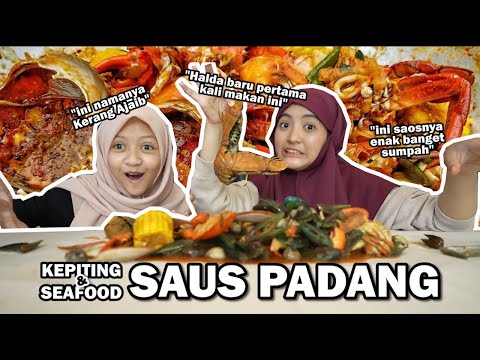 HALDA PERTAMA KALI MAKAN SEAFOOD !! GABISA BUKANYA