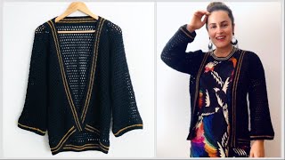 CARDIGAN DE CROCHÊ - MEGA ARTESANAL