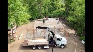 Timber Frame Barn Kit-Build [Drone Footage]  Day 1 Framing to Present