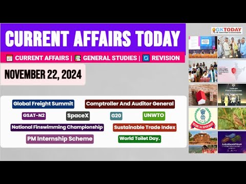 22 November, 2024 |Current Affairs Today |Top MCQs with Static GK & Detailed Revision by GKTODAY 🎯