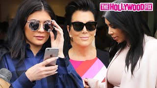 Kylie Jenner, Kris Jenner & Kim Kardashian Are Mobbed By Fans & Paparazzi At The DASH Store In WeHo