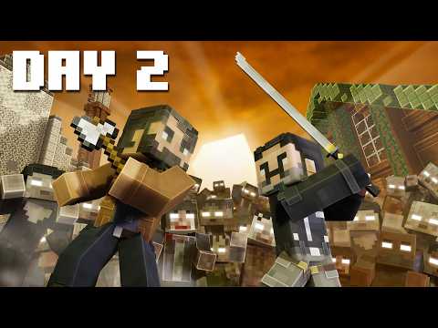 Minecraft's Best Players Simulate a Zombie Apocalypse in Minecraft Hardcore... Day 2 | Scenario SMP