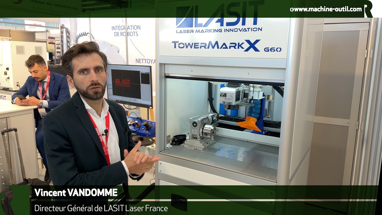 Machine de marquage laser avec déplacement sur axe X et possibilité de mandrin