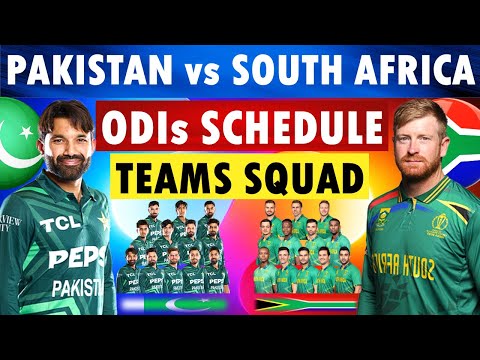 Pakistan vs South Africa ODI series schedule 2024 & teams squad. Pakistan Squad | South Africa Squad