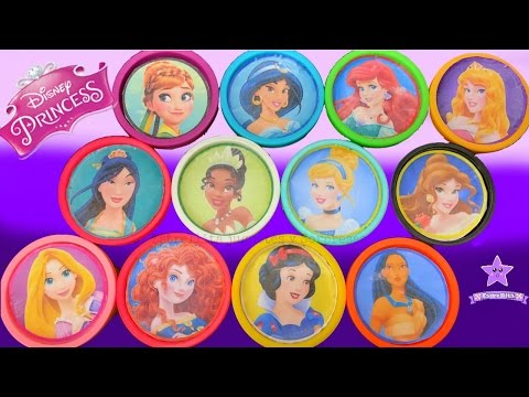 Princesas Disney Juguetes Sorpresas Botes De Play Doh Anna de Frozen Bella y la Bestia Moana  Merida