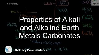 Properties of Alkali and Alkaline Earth Metals Carbonates