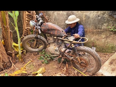 Genius Man Restores 36-Year-Old Abandoned Classic Motorcycle Into a Stunning Masterpiece