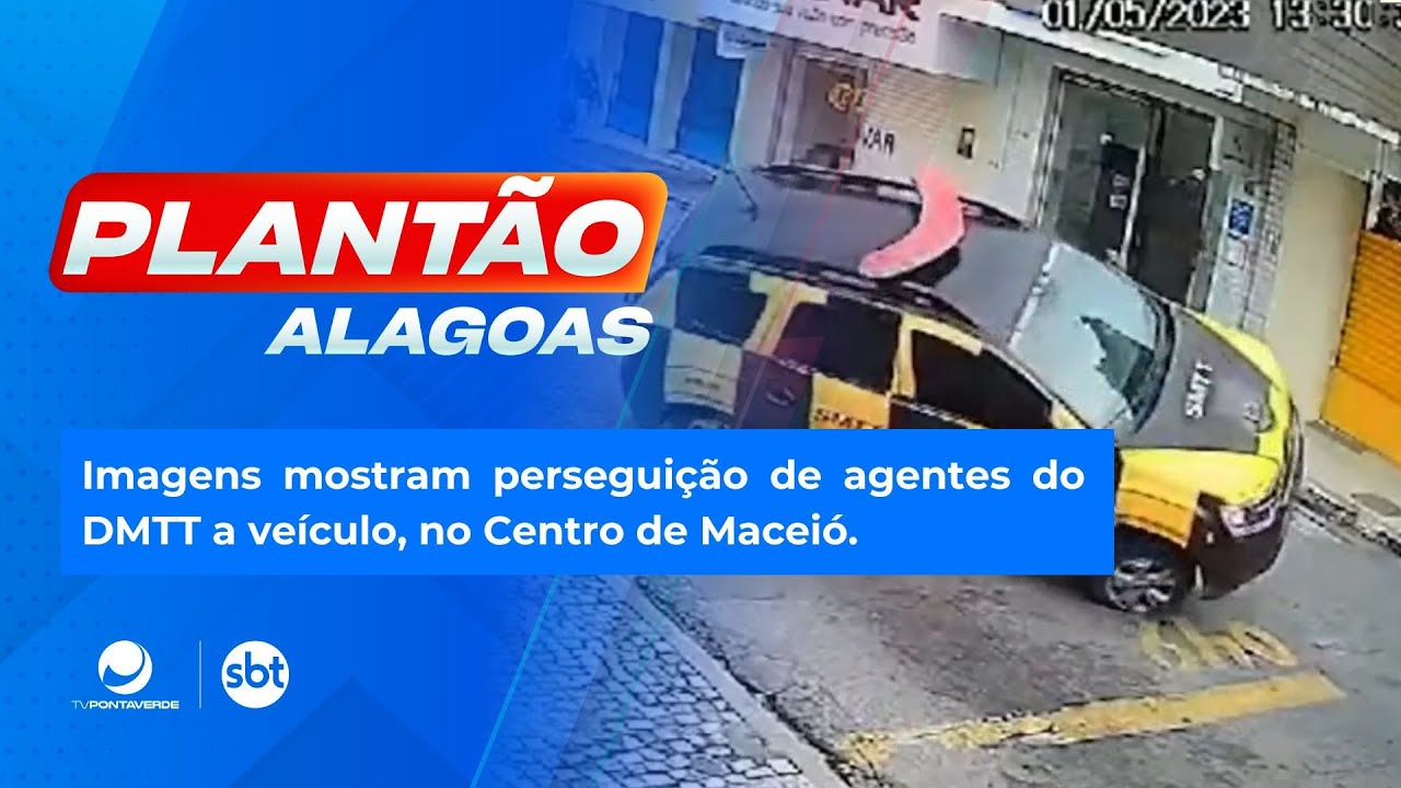 Imagens mostram perseguição de agentes do DMTT a veículo, no Centro de Maceió.