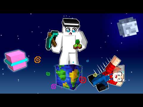 ¡MINECRAFT PERO es 1 BLOQUE de PLANETA TIERRA! 🌍😱 con DANY y PANCRACIO