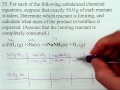 Limiting Reactants and Molar Mass