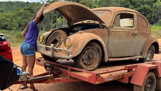 Fui desafiada numa reforma completa de 60 dias um fusca 20 anos abandonado