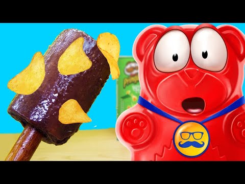 МОРОЖЕННОЕ ИЗ ЧИПСОВ И ЖЕЛЕЙНЫЙ МЕДВЕДЬ ВАЛЕРА | КАК СДЕЛАТЬ МОРОЖЕННОЕ ДОМА (РЕЦЕПТ)