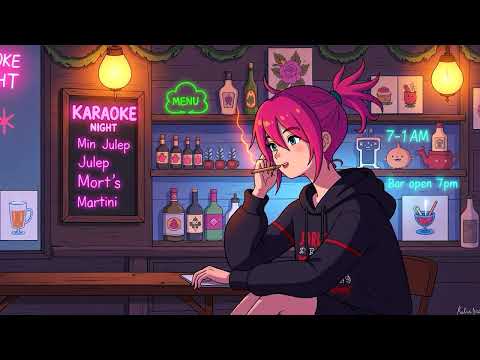 girl chill smoke on bar 🎧 lofi for study, work, relax