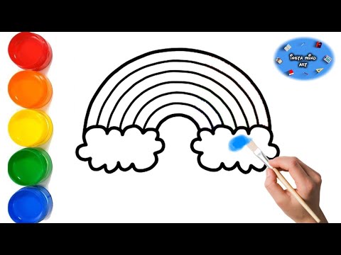 Rainbow Clouds Drawing, Painting & Coloring for Kids, Toddlers | Come & Draw Together #5