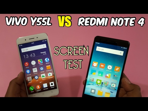 (ENGLISH) Xiaomi Redmi Note 4 vs Vivo Y55L Screen Test Comparison - Which Is Better
