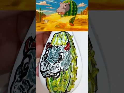 I drew il cacto hipopotamo With a Water Painting Pen (Brainrot Anime OPENING)