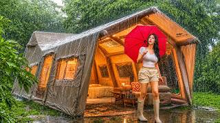 ☔️ CAMPING IN THE RAIN INSIDE A HUGE LUXURY AIR TENT