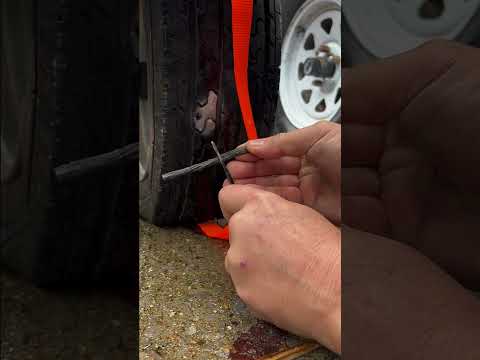 Tire Plug Ratchet Strap #tirepatch #hack #shorts