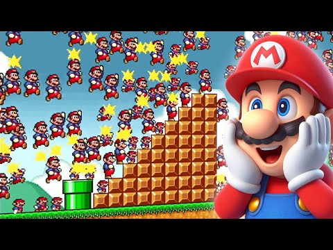 Jogando com 128 MARIOS ao MESMO TEMPO! (caos total)