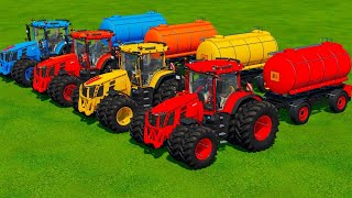 JOHN DEERE vs FENDT vs CLAAS vs VALTRA vs MCCORMICK TRACTORS BATTLE - Farming Simulator 22