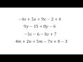 Combining Like Terms and Simplifying Expressions