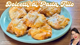 Dolcetti di pasta fillo con ricotta e confettura | Solo 4 Ingredienti Ricetta Senza Uova ne Lievito