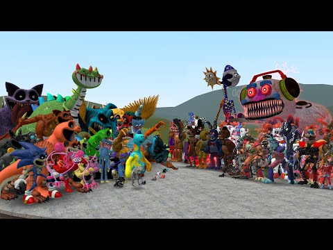 ALL POPPY PLAYTIME CHAPTERS 1-4 VS ALL FNAF 1-10 ANIMATRONICS In Garry's Mod!